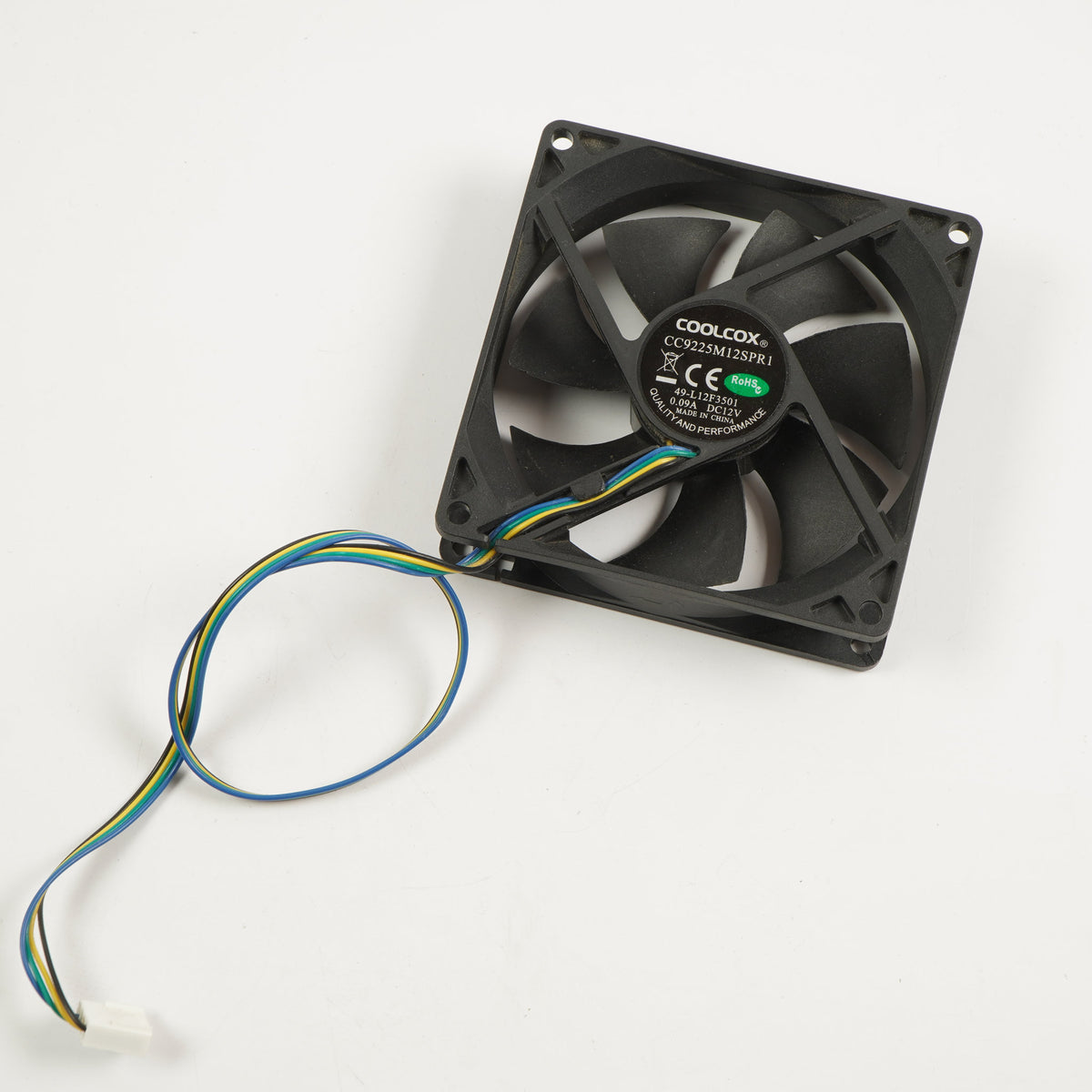 Coolcox CC9225M12SPR1 92mm x 25mm 4-Pin 4-Wire Fan DC12V 0.09A
