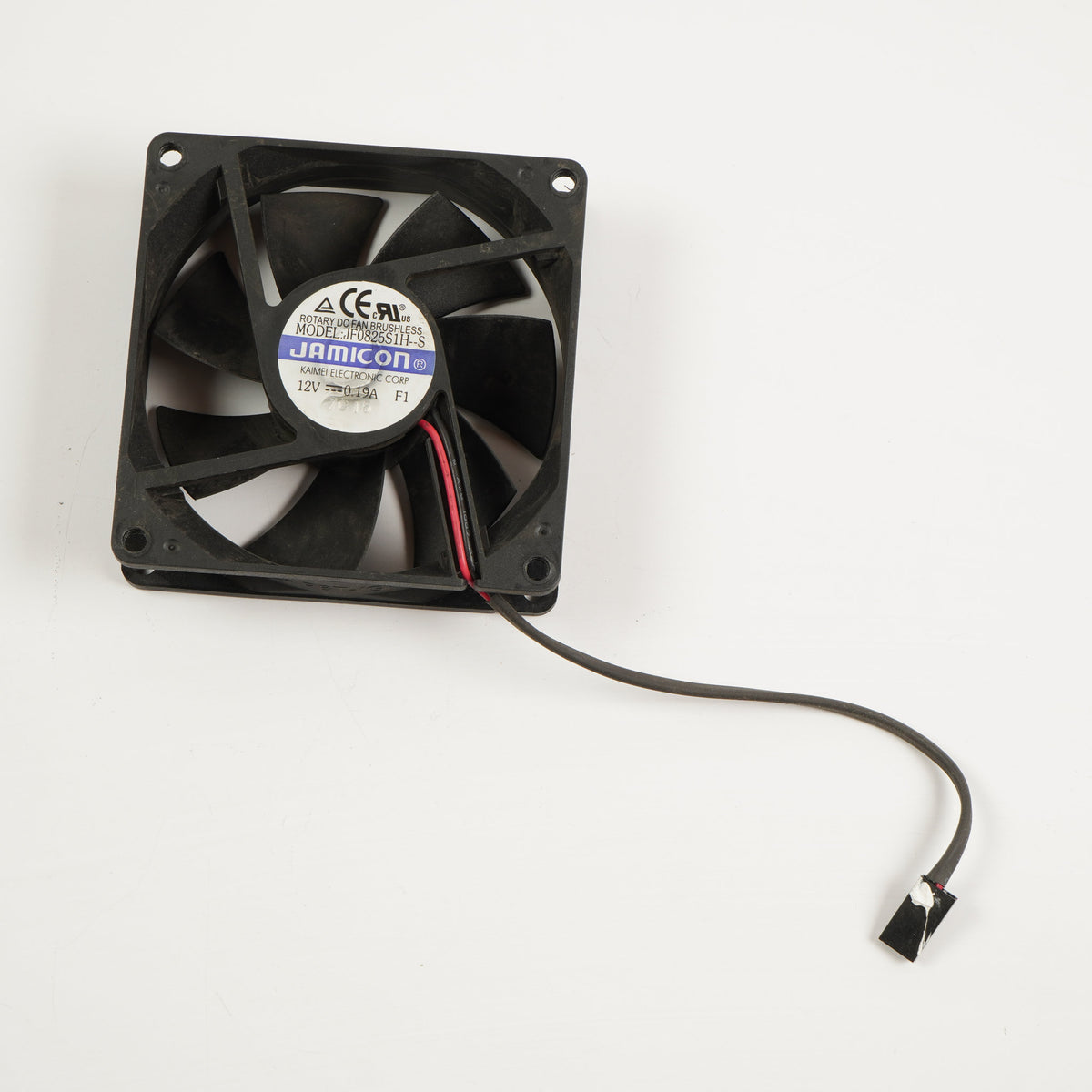 Jamicon JF0825S1H-S 80mm x 25mm DC12V 0.19A 3-Pin 2-Wire Fan