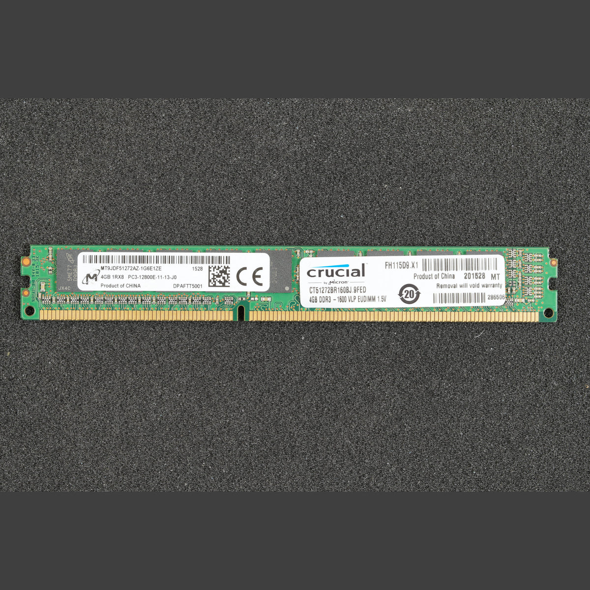 MT9JDF51272AZ-1G6E1 PC3-12800E-11-13-L0 4GB Low Profile Server Memory RAM