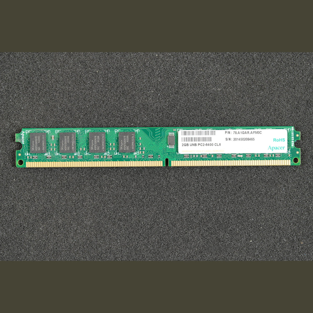 Apacer 78.A1GAR.AFM0C 2GB UNB PC2-6400 CL6 Memory RAM