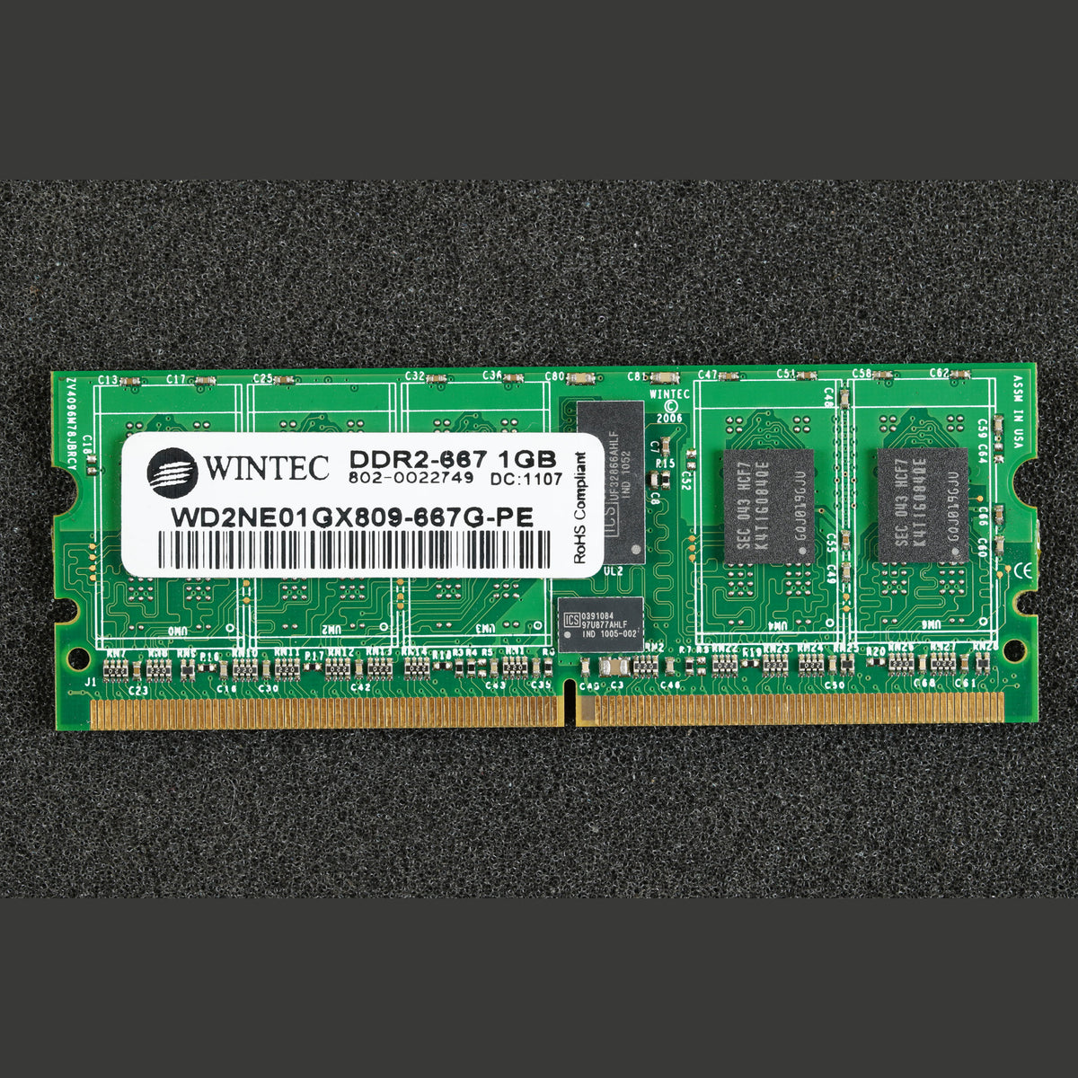 Wintec WD2NE01GX809-667G-PE DDR2-667 1GB Memory RAM