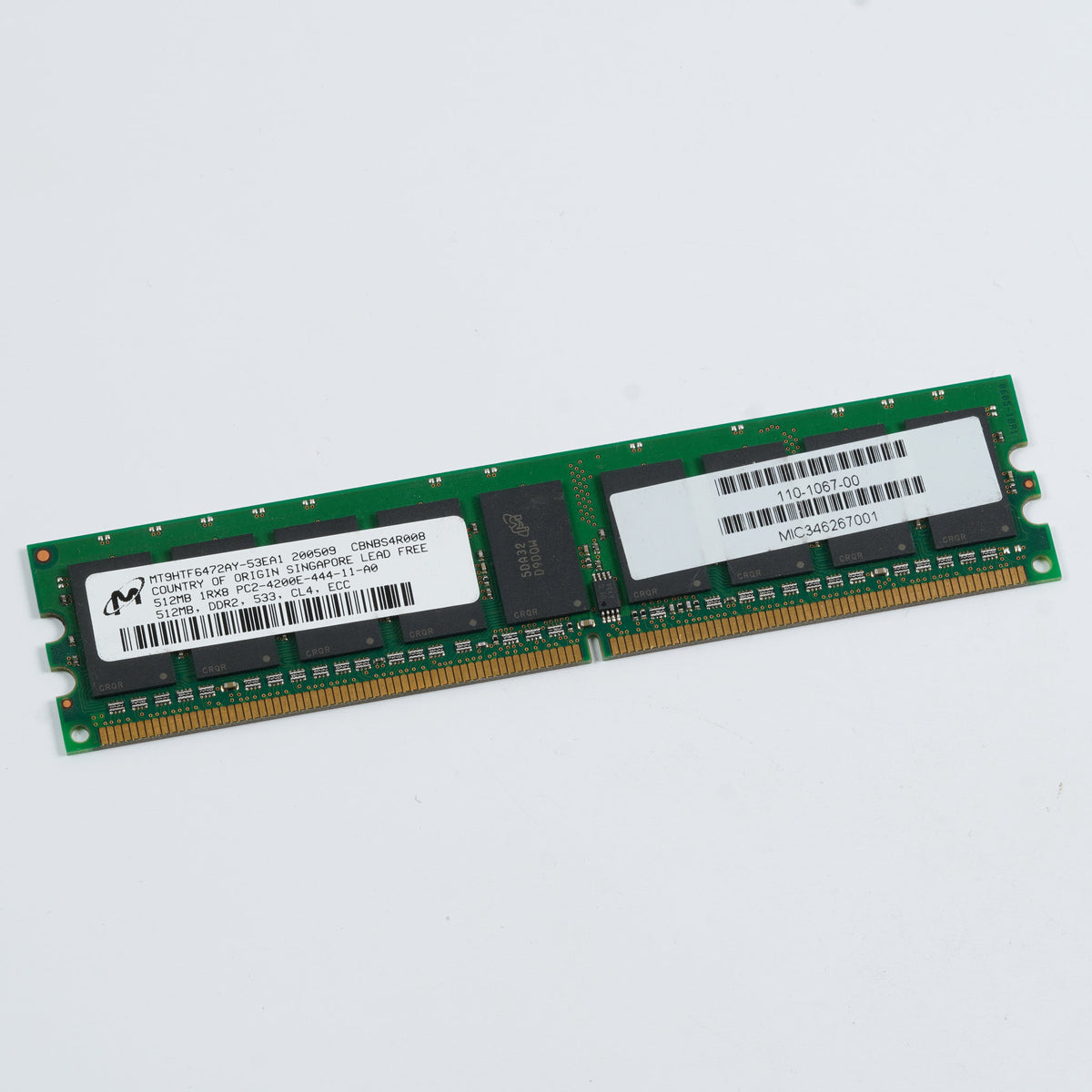 Mircon MT9HTF6472AY-53EA1 512MB 1Rx8 PC2-4200E-444-11-A0 Server Memory RAM