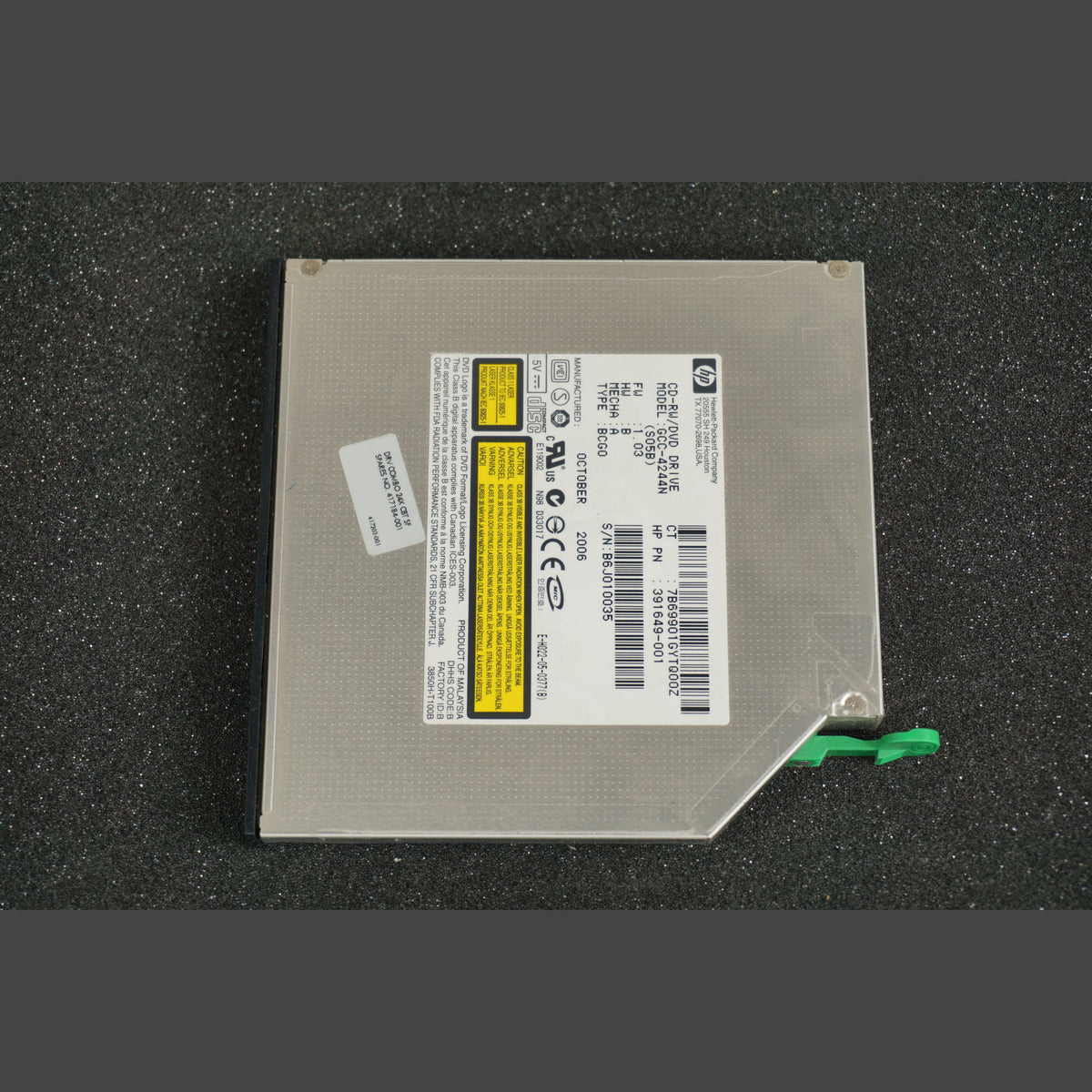 391649-001 HP CD-RW DVD-ROM Disk Drive & Green Bracket GCC-4244N 417184-001