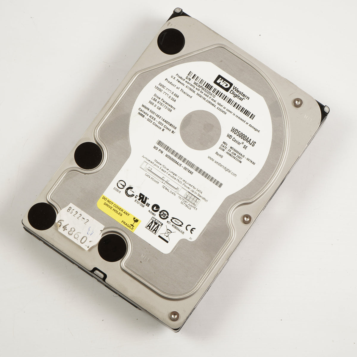 Western Digital WD5000AAJS-00TKA0 SATA Hard Drive