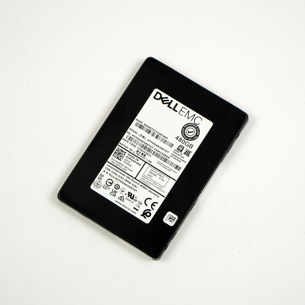 Dell EMC 480GB 6G SATA 2.5" Server SSD 02M3C MTFDDAK480TDT
