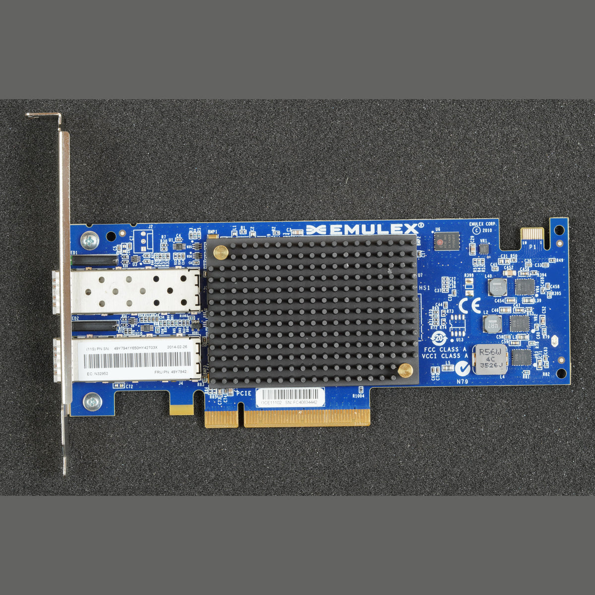 IBM FRU 49Y7942 Emulex 10GbE Dual Port FC Adapter Card