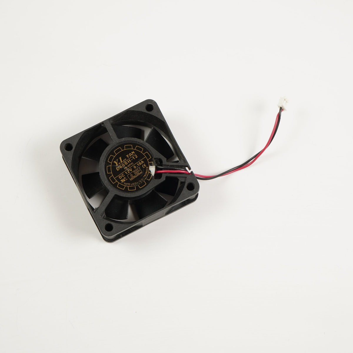 Yate Loon D60SH-12 60mm x 20mm DC12V 0.18A 2-Pin 2-Wire Fan