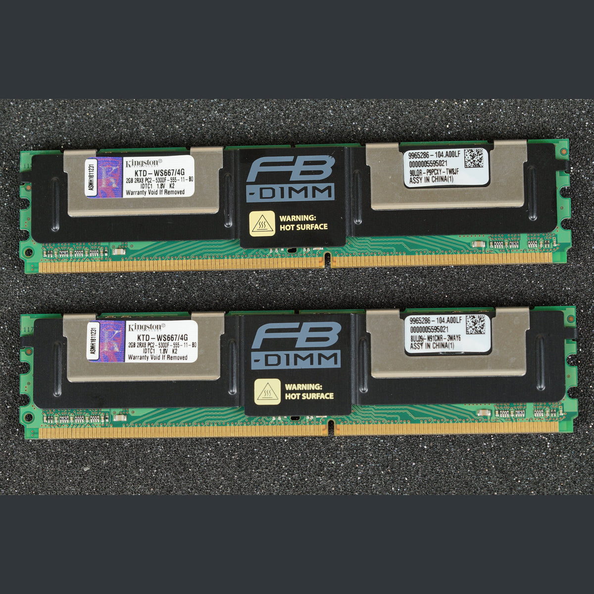 KTD-WS667/4G Kingston 4GB Kit of 2x2GB PC2-5300F-555-11-B0 Server Memory RAM