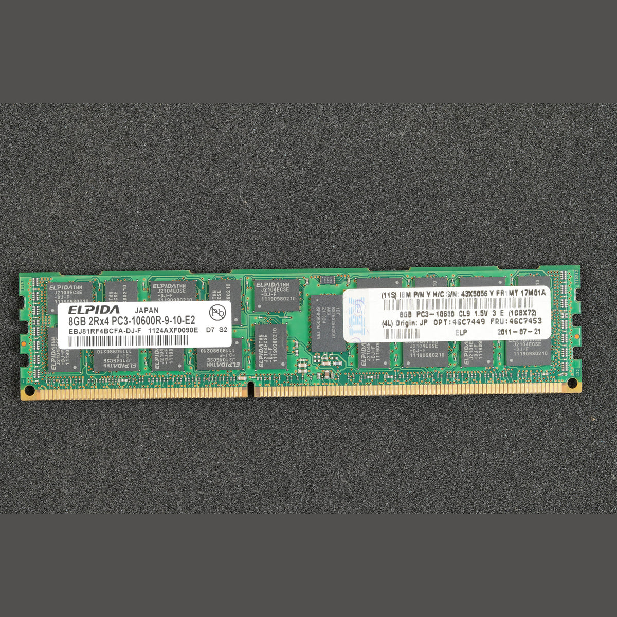 Elpida EBJ81RF4BCFA-DJ-F PC3-10600R-9-10-E2 8GB ECC Registered Server Memory RAM