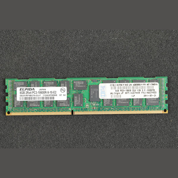 Elpida EBJ81RF4BCFA-DJ-F PC3-10600R-9-10-E2 8GB ECC Registered Server Memory RAM