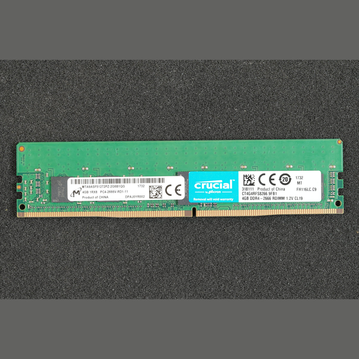 MTA9ASF51272PZ-2G6B1 PC4-2666V-RD1-11 4GB ECC Memory RAM