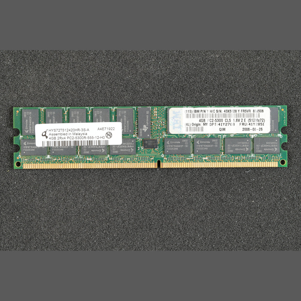 Qimonda HYS72T512420HR-3S-A PC2-5300R-555-12-H0 4GB Server Memory RAM