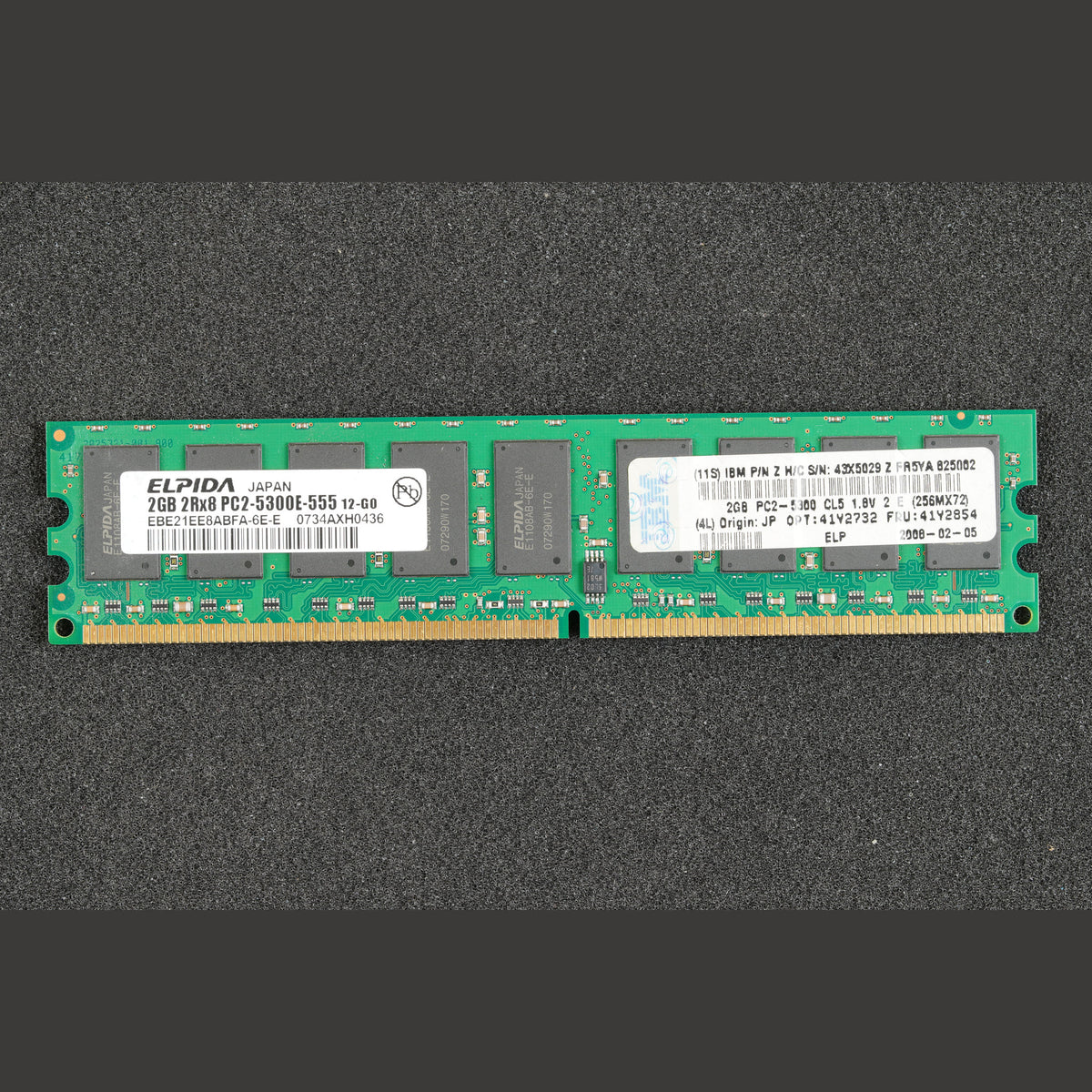 Elpida EBE21EE8ABFA-6E-E PC2-5300E-555 2GB 2Rx8 Server Memory RAM