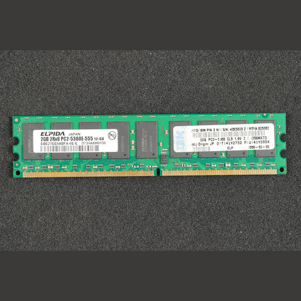 Elpida EBE21EE8ABFA-6E-E PC2-5300E-555 2GB 2Rx8 Server Memory RAM