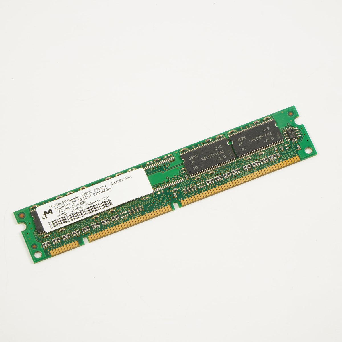Micron MT4LSDT864AG-10EG2 64MB PC100-222-620 SYNCH 100MHz CL2 Memory