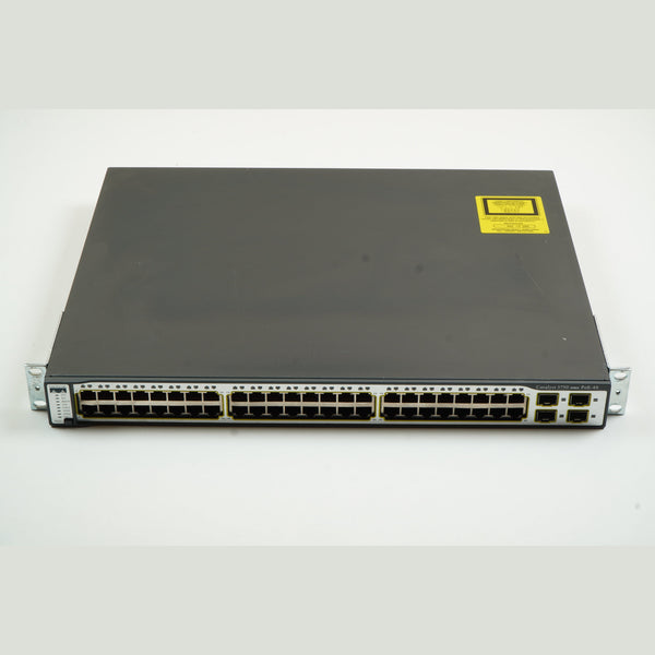 Cisco WS-C3750-48PS-E 48-Port PoE Switch with Rack Mount Brackets