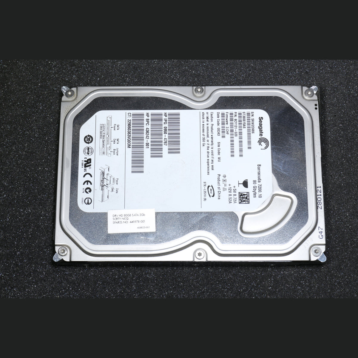 Seagate Barracuda 7200.10 80GB SATA 7200RPM ST380815AS 9CY131-020 Fw: 3.CHF