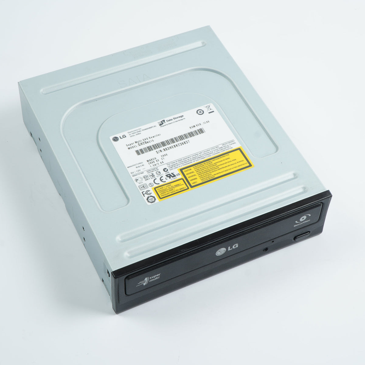 LG GH20NS15 Black SATA DVD-RW Disk Drive