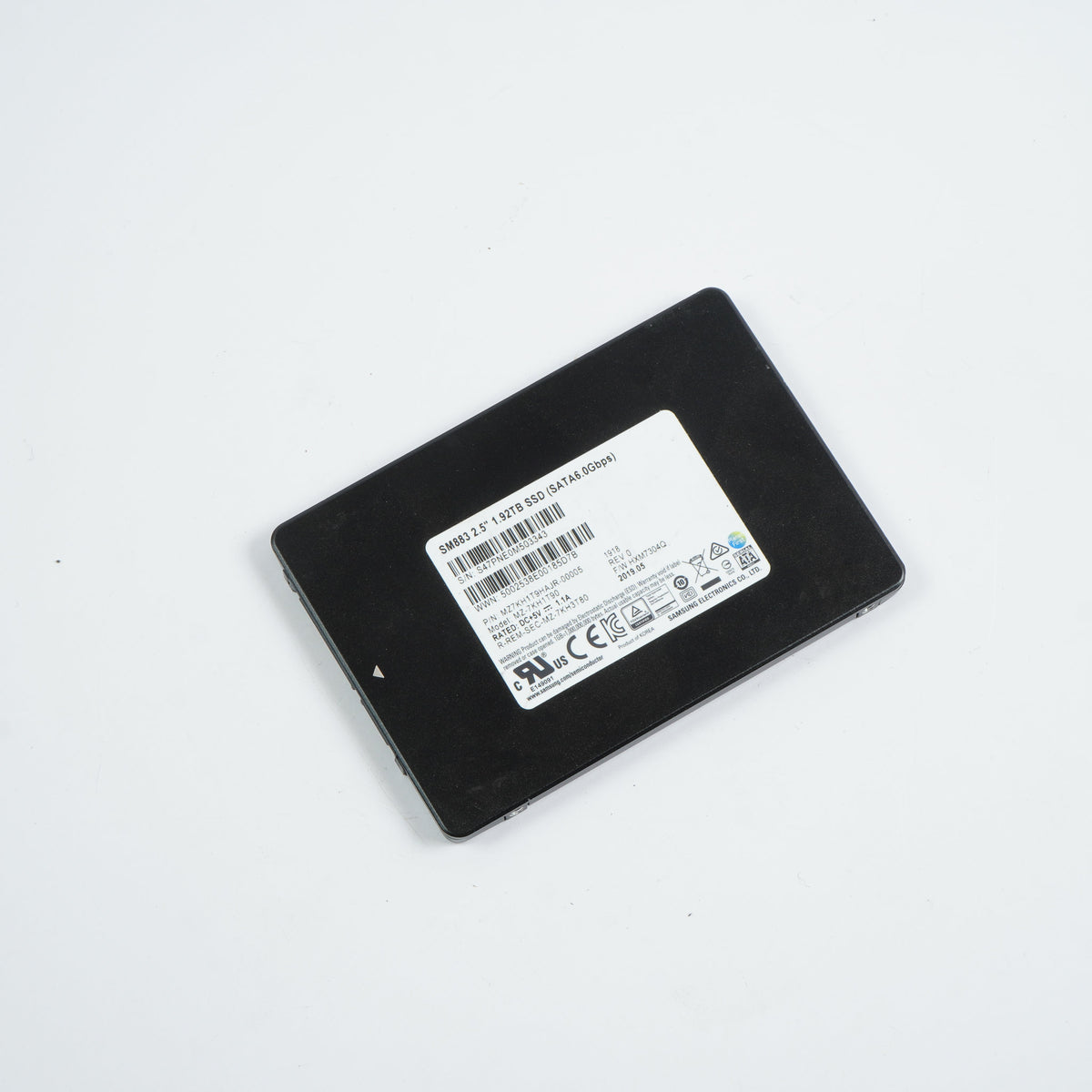 Samsung SM883 2.5" 1.92TB SSD Hard Drive MZ-7KH1T90 87% Health 2TB