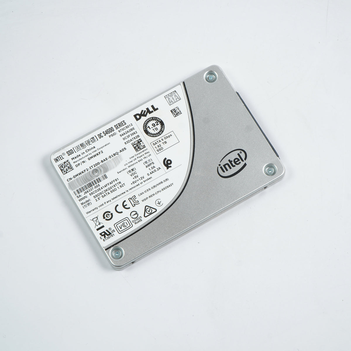 Dell MWKF2 Intel SSDSC2KG019T7R 6G 1.92TB SSD Hard Drive 2.5"