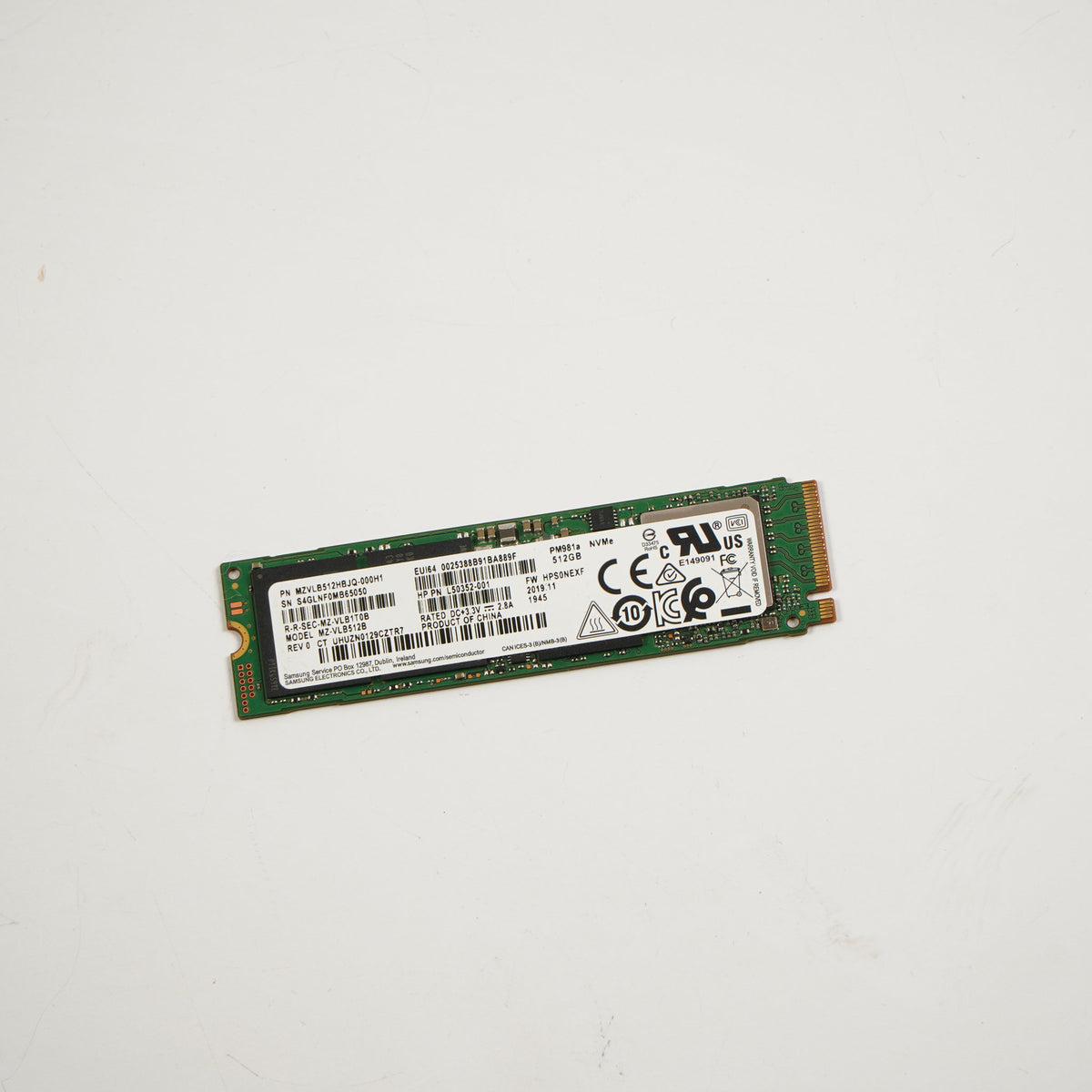 Samsung PM981a 512GB M.2 NVMe PCIe 3.0 x4 SSD MZVLB512HBJQ-000H1
