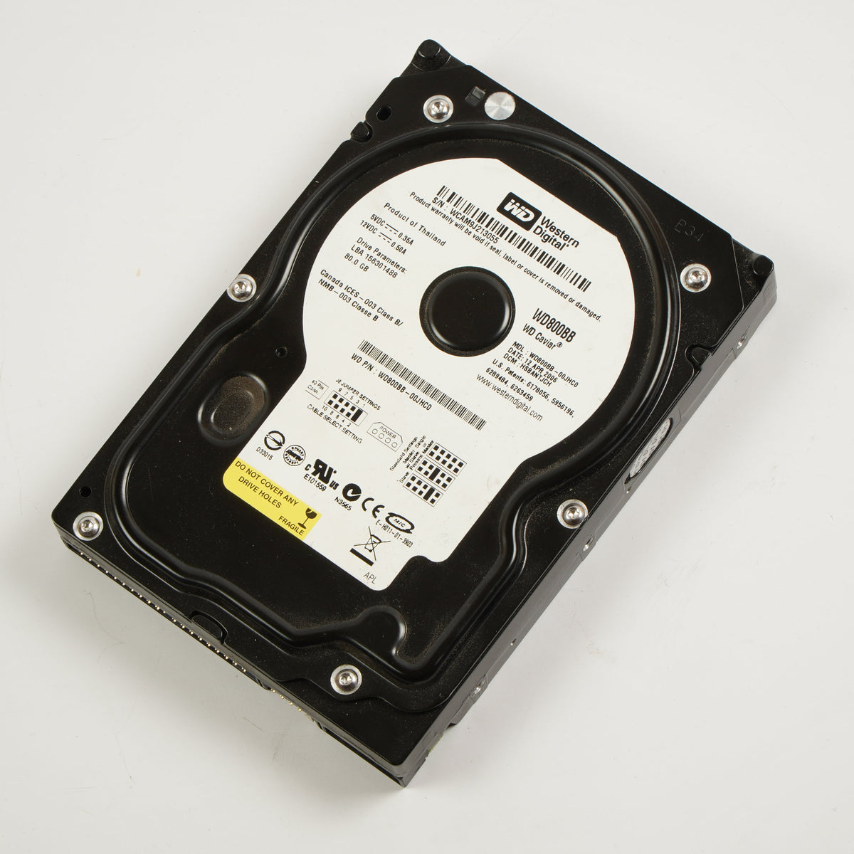 Western Digital WD800BB-00JHC0 80GB WD800BB IDE Disk Drive