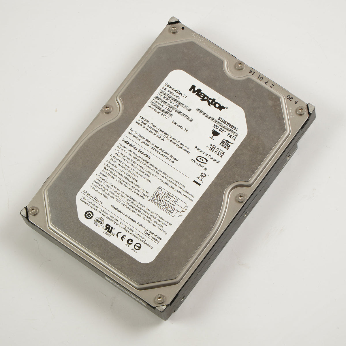 Maxtor STM3320820A 9DP03G-326 3.AAE 320GB IDE Disk Drive