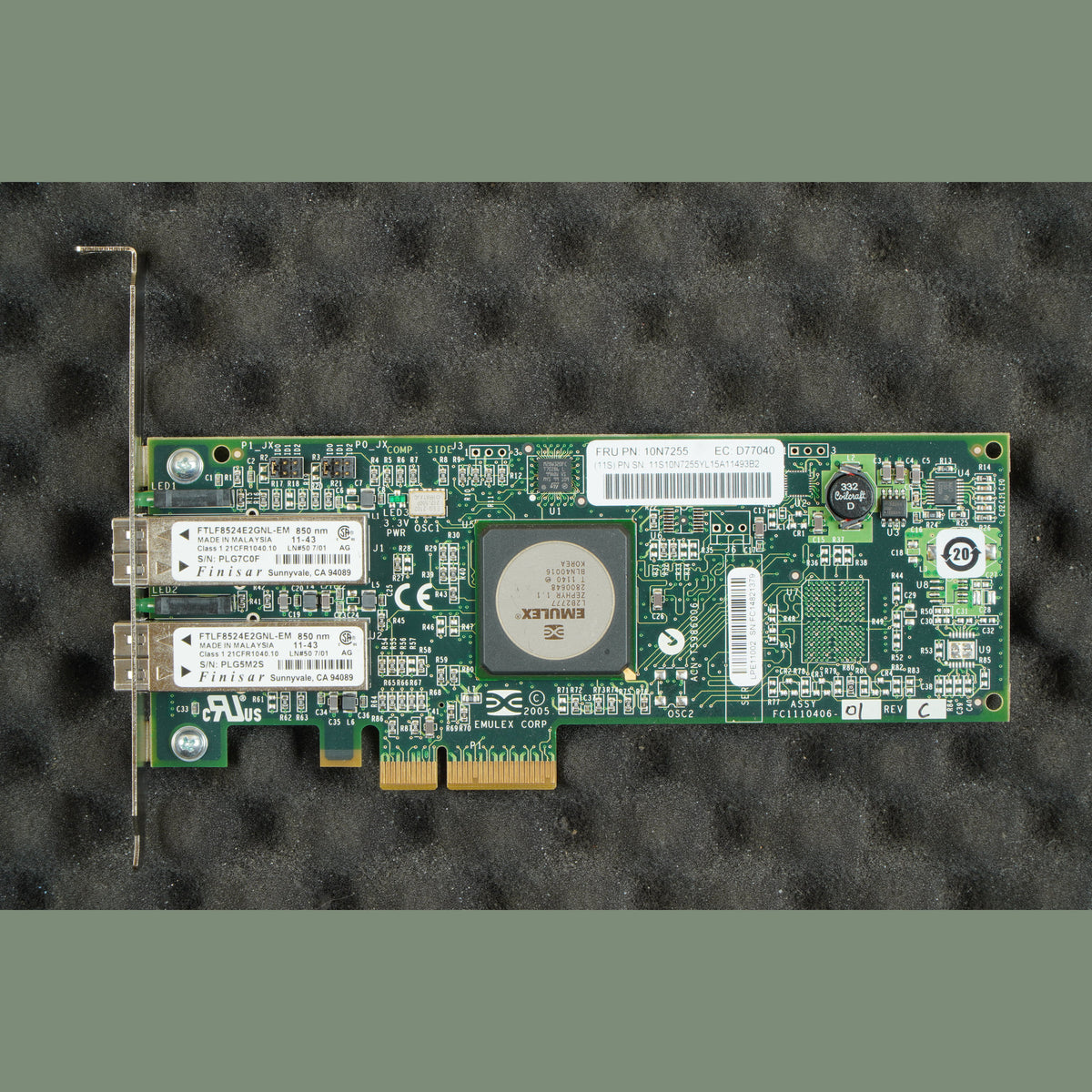 10N7255 IBM PCIe 2-Port 4Gb Fibre Channel Card Emulex FC112005-01C