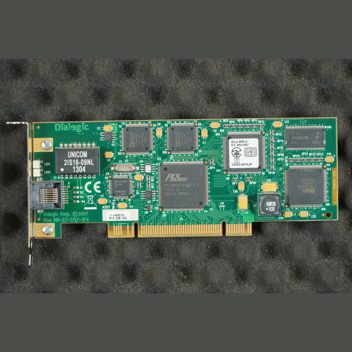 Dialogic Diva BRI-2 Low Profile BRI-2/-CTI/-2FX Card 813-028-03D