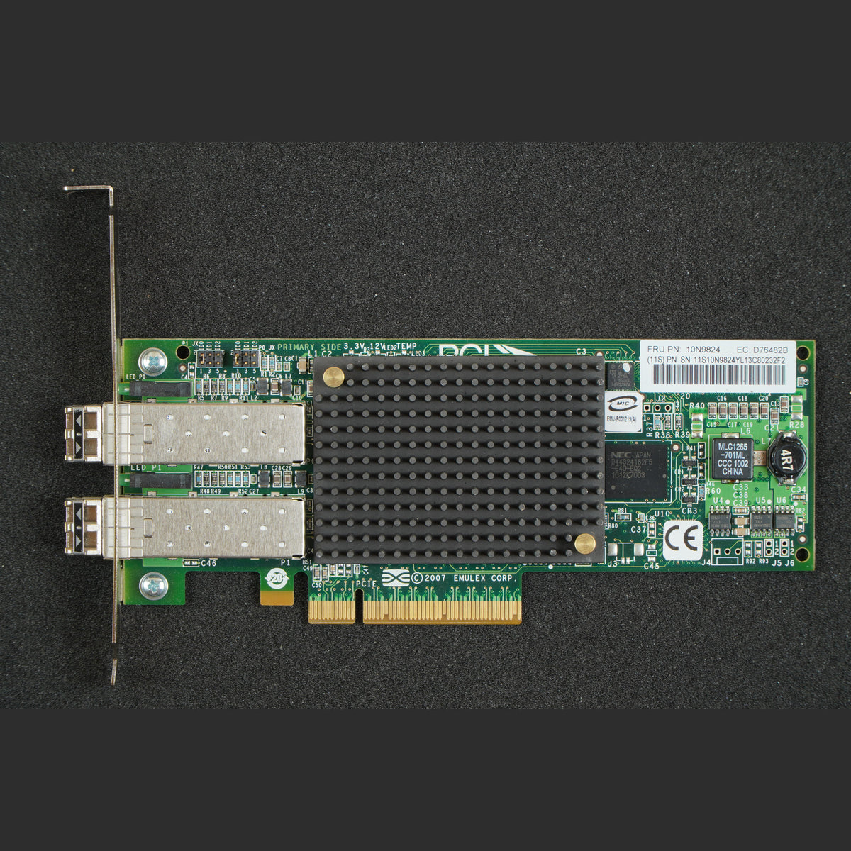 IBM FRU 10N9824 PCIe 8GB FC HBA Adapter Card LPE12002